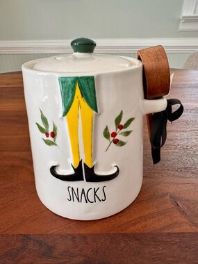 Rae Dunn x ELF Buddy The Elf Movie Canister W/Lid  & Wooden Scoop NWT